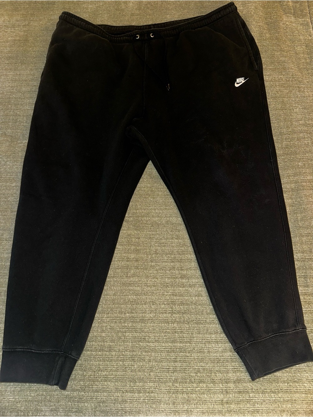 Nike Black Fleece Joggers with White Swoosh